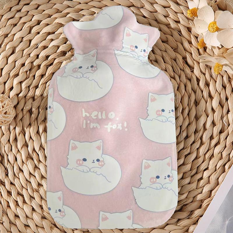 Cute Cat Pattern Hot Water Bottle, 1 Count Leak-proof Heat Resistant Hot Water Bag, Hot Water Bottle for Home Office Dormitory School