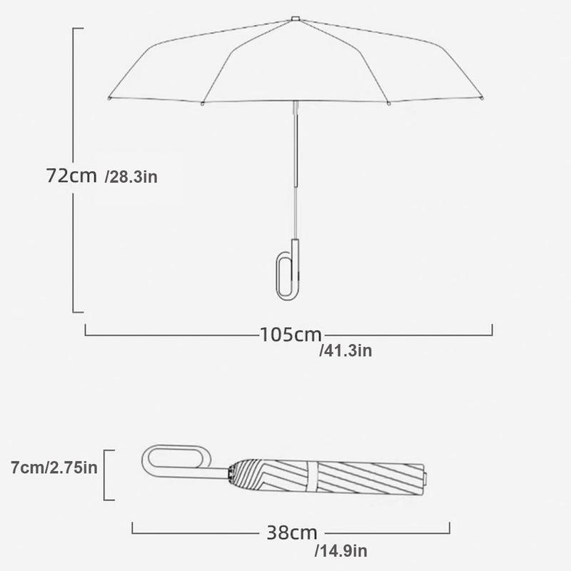 Fully Automatic 10-rib Buckle Umbrella, Wind-resistant Dual-use Folding Umbrella, Uv Protection Reinforced Umbrella for Sunny & Rainy Day