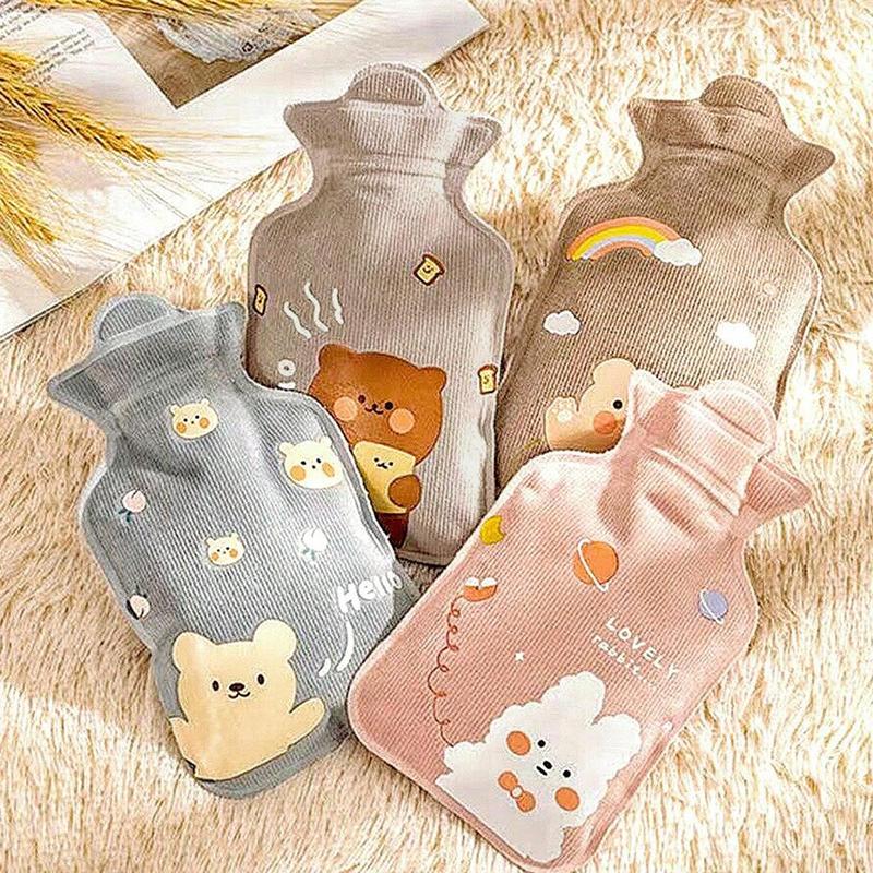 Cute Cat Pattern Hot Water Bottle, 1 Count Leak-proof Heat Resistant Hot Water Bag, Hot Water Bottle for Home Office Dormitory School