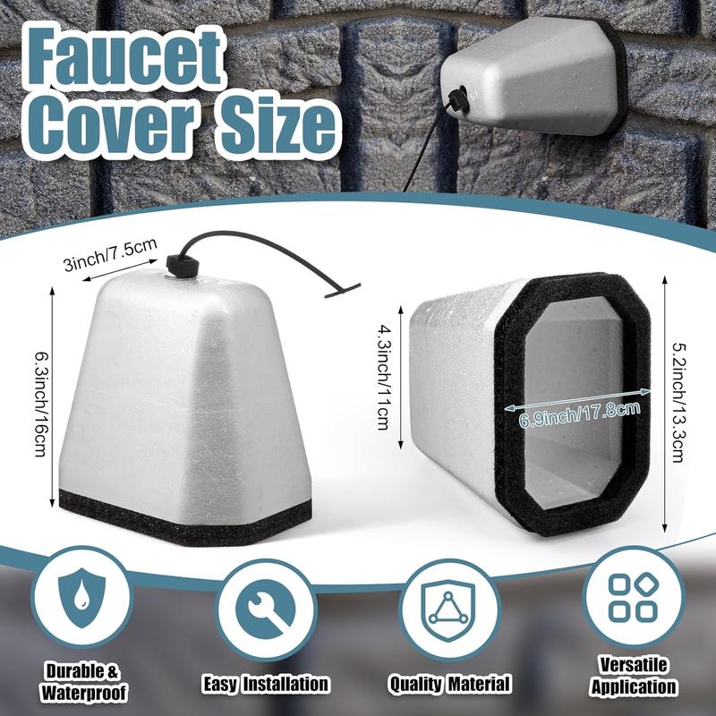 6 Pack Outdoor  Faucet Cover for Winter Freeze Protection Outdoor Faucet Cover for  Spigot Valve Sprinkler to  Cold Weather Insulation Easy to Install(Classic Style)