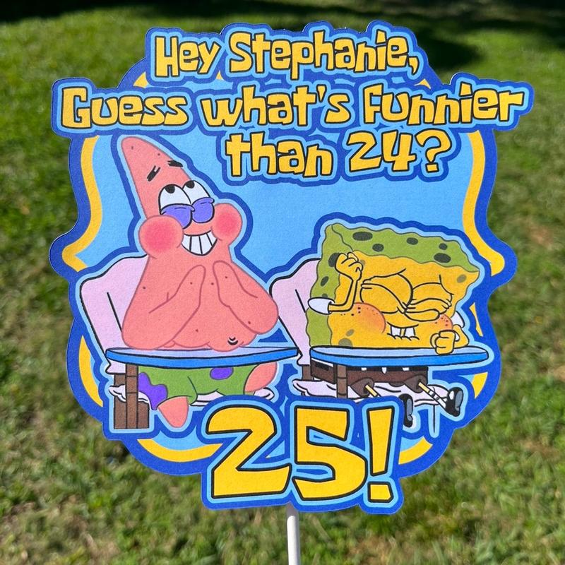 SpongeBob Birthday Cake Topper turning 25