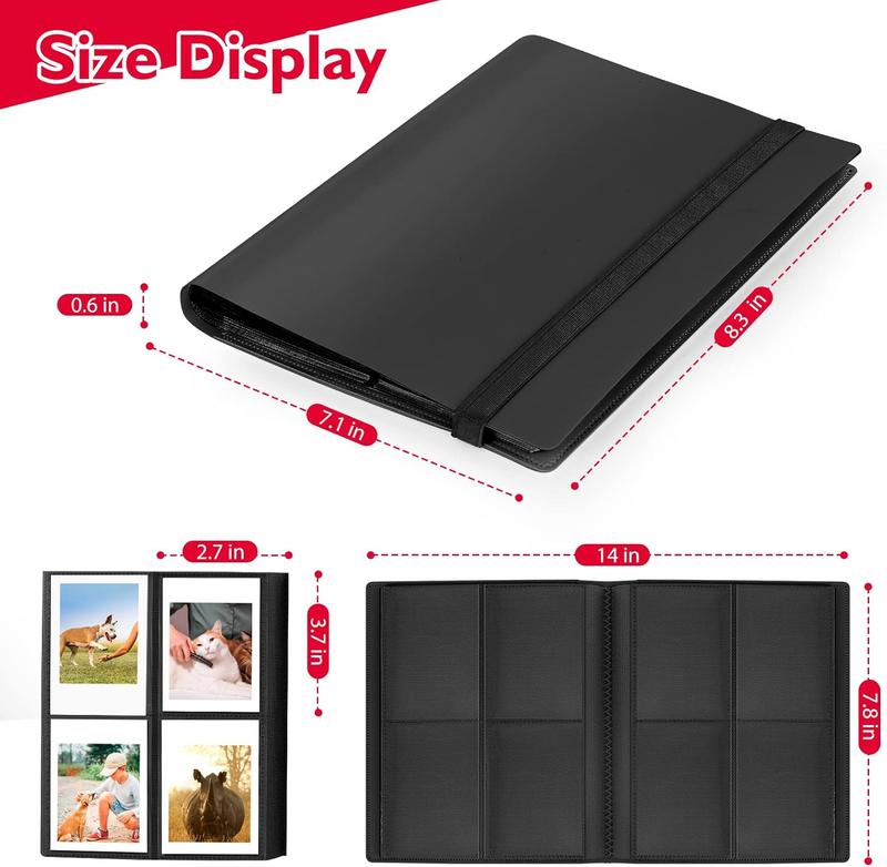 160 Pockets Photo Album with Colorful Stickers for Fujifilm Instax Mini LiPlay EVO Polaroid Snap SnapTouch PIC-300 Z2300 Mint Zip Instant Camera Printer (Black)