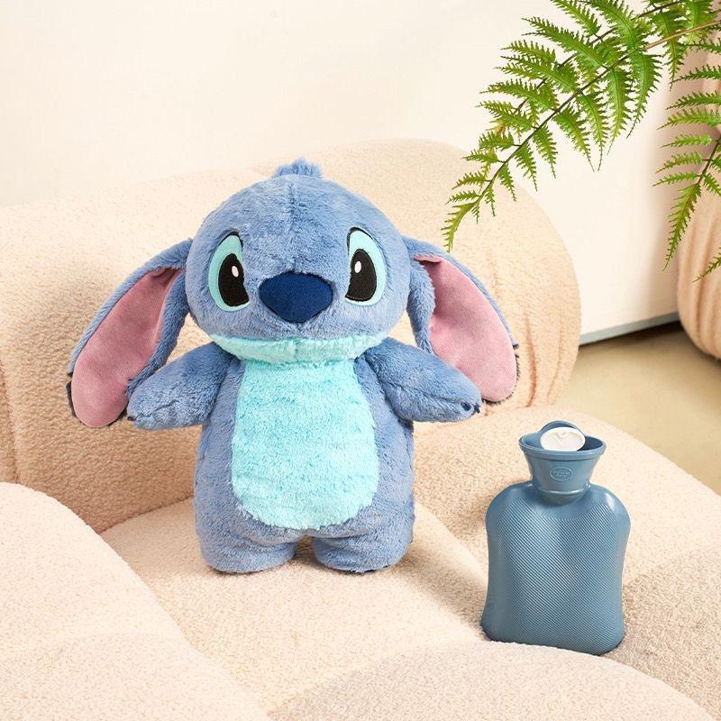 Cuddly plush fill with warm water for per-iod。Anime S-t-itc Plush with a Bottle for hot Water Filling