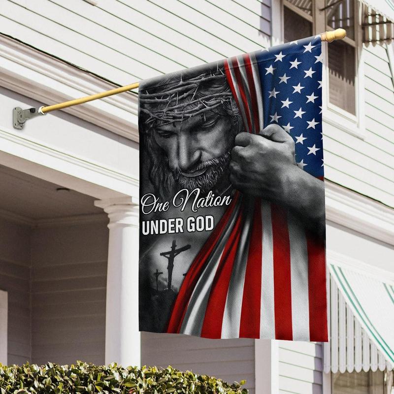 Christian Patriot American Flag, One Nation Under God Jesus Flag - House Flag 30x40, Decorations For Home, Outside, Indoor Outdoor - Double Sided