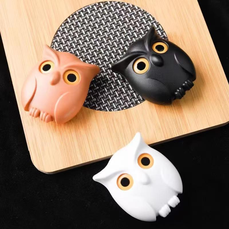 Magnetic Owl Design Key Hook, 3 Counts Cute Magnetic Key Holder, Punch Free Magnetic Wall Hook, Home Organizer for Kitchen Bathroom Office