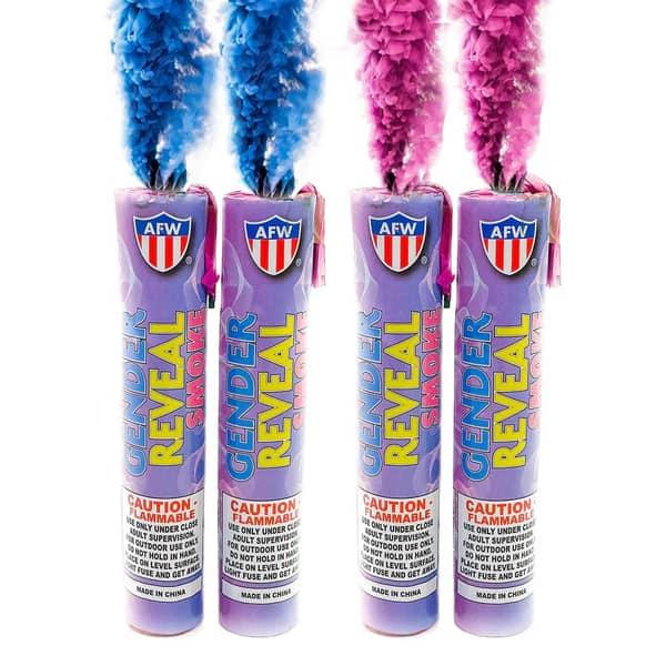 2-Pack Gender Reveal Smoke Sticks - Blue or Pink Colorful Smoke for Parties and Celebrations