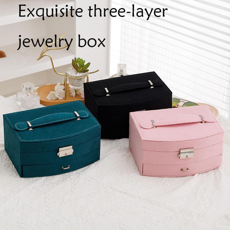 Multi-grid Jewelry Organizer, Jewelry Storage Box with Handle, Multifunctional Jewelry Holder, Household Jewelry Storage Box