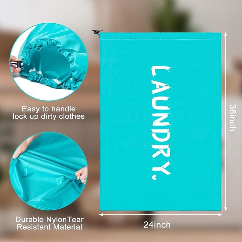 2 Pack XL Travel Laundry Bag,Machine Washable Dirty Clothes Organizer with Drawstring,Large Enough to Hold 4 Loads of Laundry, Easy Fit a Laundry Hamper or Basket Travel Essentials 24