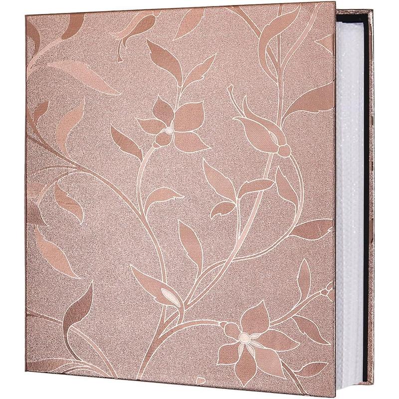 RECUTMS Photo Album 4x6 600 Photos Leather Cover White Page Extra Large Capacity Picture Book with 600 Pockets for Wedding Family Anniversary Baby (Champagne Gold) Decor Gift