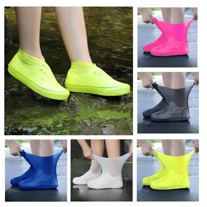 Random Color Waterproof Rain Boots Cover, 1 Pair Reusable Durable Rain Boots Cover, Outdoor Sports Rain Boots Cover for Men & Women