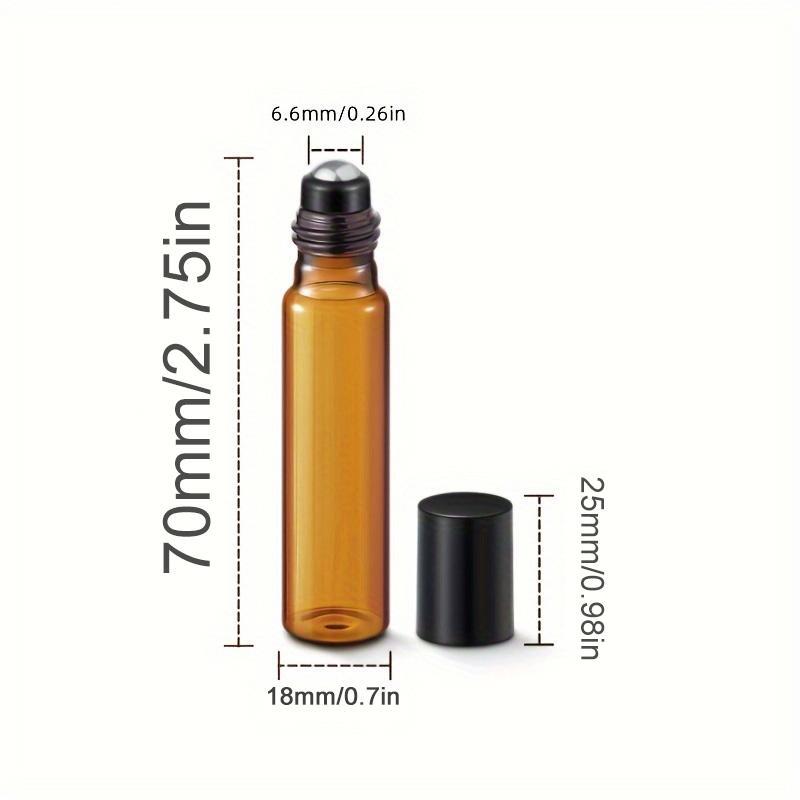 Essential Oil Roller Bottle, 8 Counts set Amber Glass Roller Bottle With Stainless Steel Ball, Perfume And Lip Gloss Mini Size Decanter