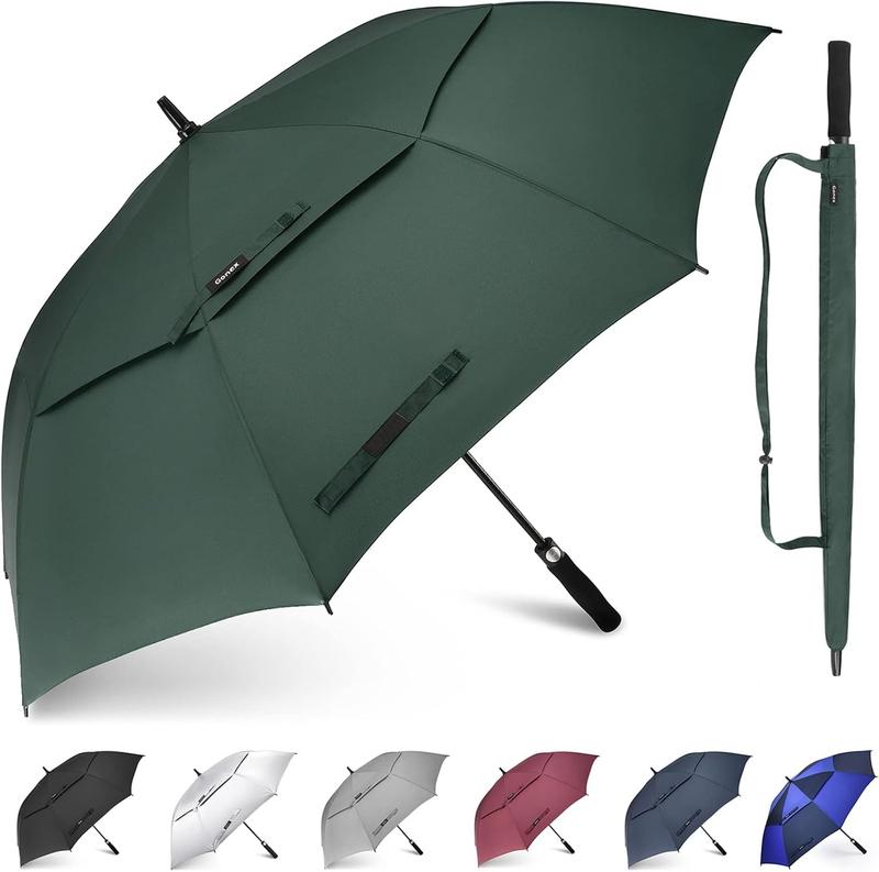 54 62 68 72 80 Inch Extra Large Golf Umbrella, Automatic Open Travel Rain Umbrella with Windproof Water Resistant Double Canopy, Oversize Vented Umbrellas for 2-3 Men and UV Protection, Multiple Colors