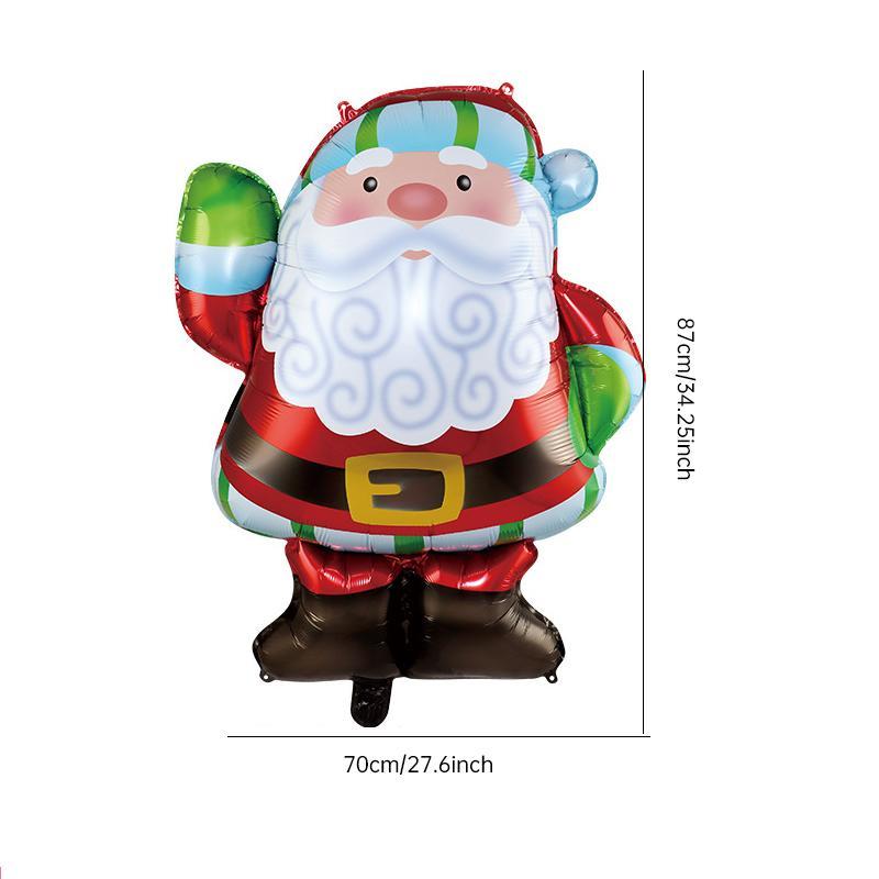 Santa Claus Design Balloon, 1 Count Cartoon Santa Claus Balloon, Christmas Party Balloon, Home Decor Supplies, Festive & Party Supplies