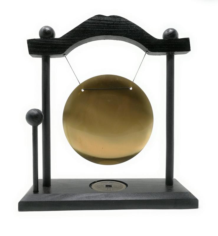 Zen Art Brass Feng Shui Desktop Gong with Rammer W8.25