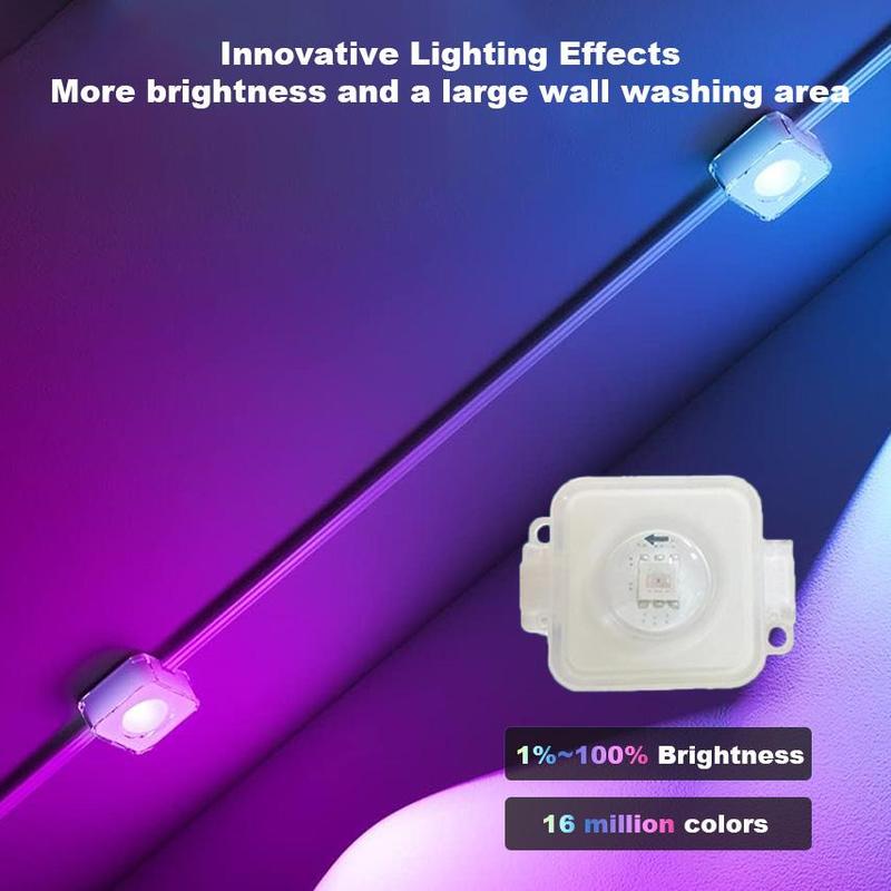 Christmas Outdoor Decorative Light, RGB Smart Rainbow LED Light, IP67 Waterproof Atmosphere Light Suitable for House Outdoor, Holiday Decor, Christmas Decoration