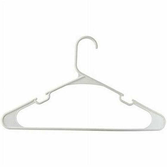 Mainstays Adult & Teen Clothing Hangers, 50 Pack, White, Durable Plastic