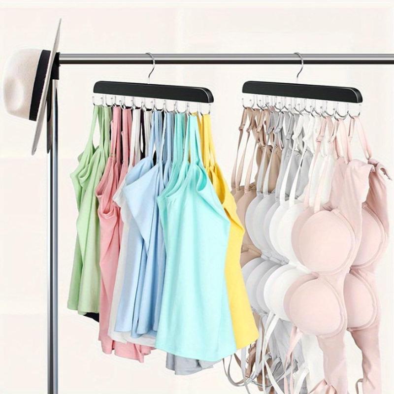 Tie Rack Hanger with 14 Hooks, 1 Count Space Saving Necktie Organizer for Men women, Large Capacity Tie and Belt Wooden Hanger for Closet