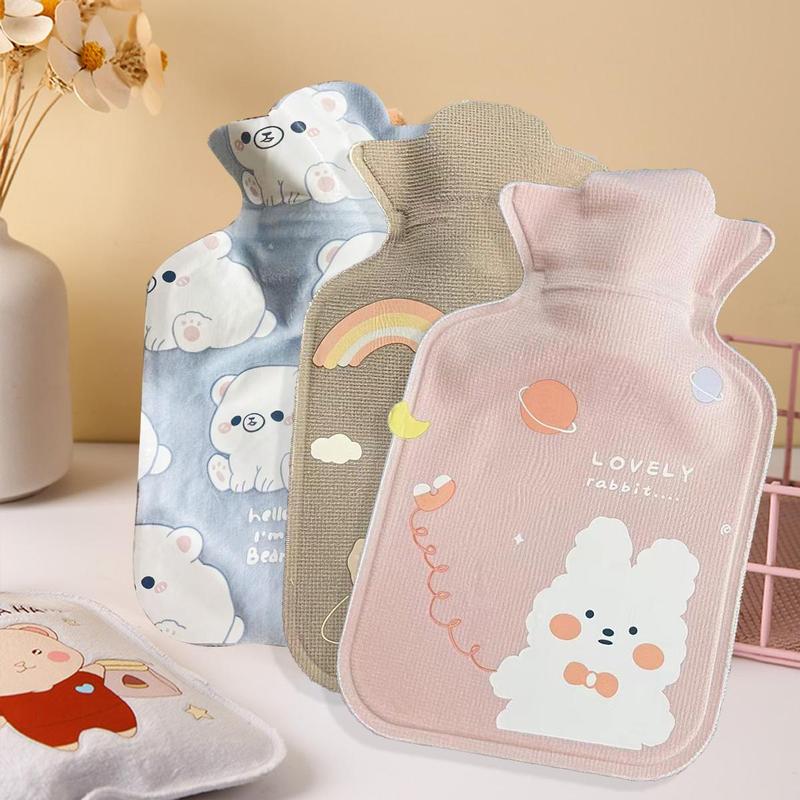 Cute Cat Pattern Hot Water Bottle, 1 Count Leak-proof Heat Resistant Hot Water Bag, Hot Water Bottle for Home Office Dormitory School