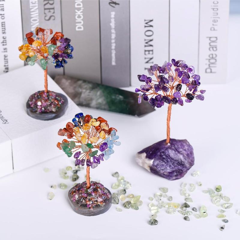 Amethyst Crystal Tree of Life,Money Tree Decorations,Crystals and Healing Stones,Reiki Positive Energy Gemstones Tree,Purple Room Office Desk Feng Shui Tree Decor Meditation Gifts for Women