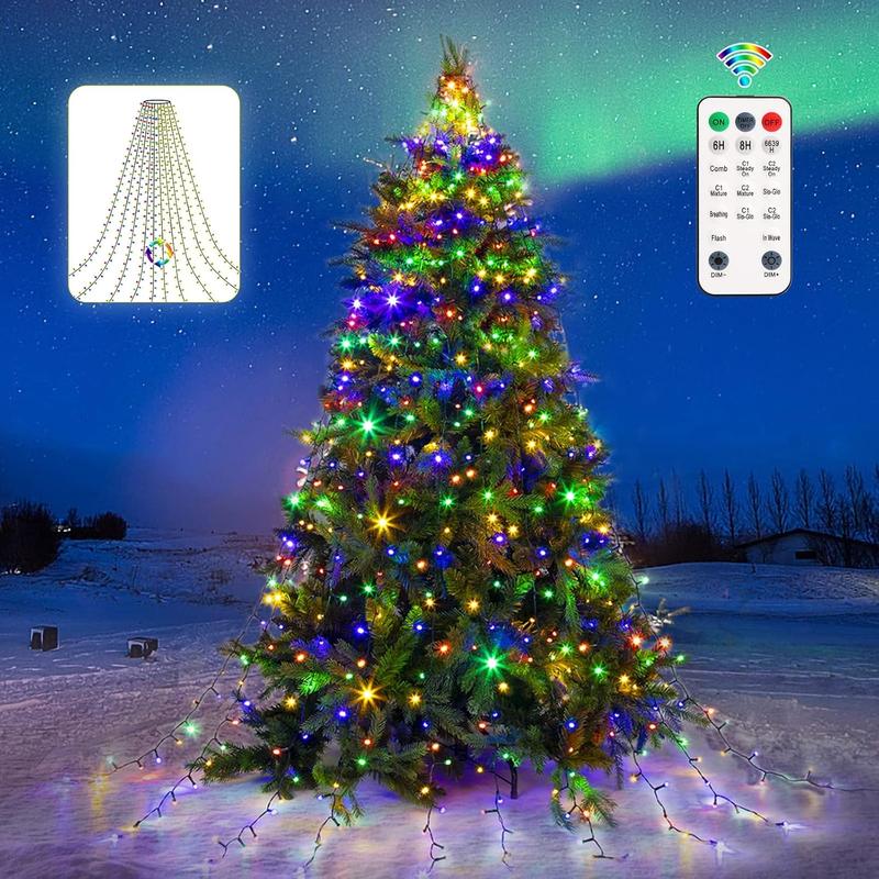 Quick Installation Christmas Tree Lights, Christmas Lights decoration, Waterproof Xmas Tree Lights with Ring for Indoor Outdoor decor Ornaments