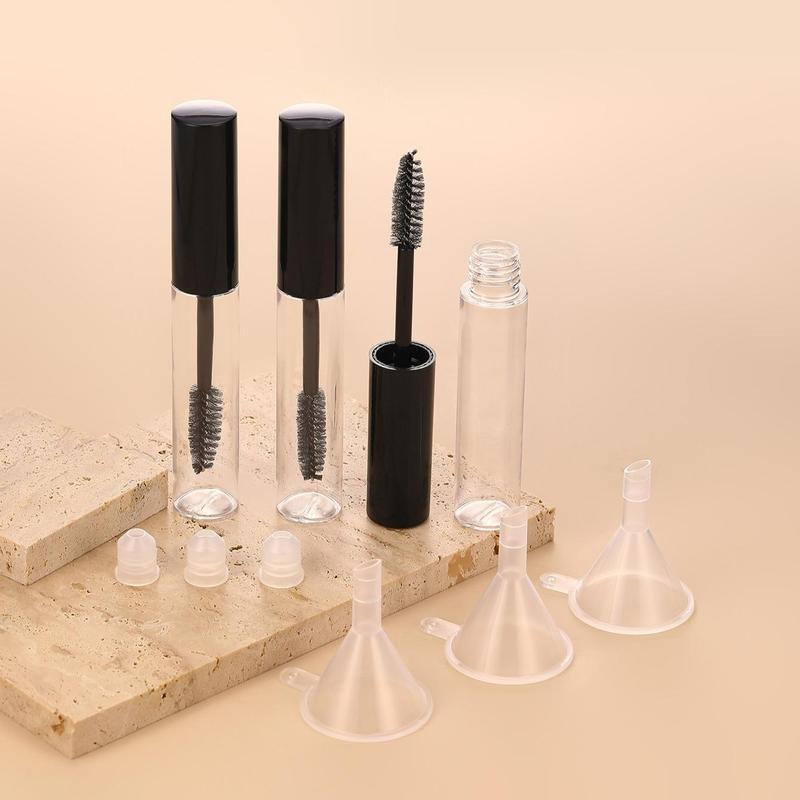 10ml Empty Eyelash Brush Tubes, 3 Counts set Lash Serum Bottles, Empty Refill Clear Eyelash Mascara Tubes, Cosmetic Makeup Vial Storage Bottle