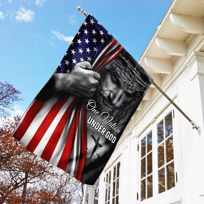 Christian Patriot American Flag, One Nation Under God Jesus Flag - House Flag 30x40, Decorations For Home, Outside, Indoor Outdoor - Double Sided