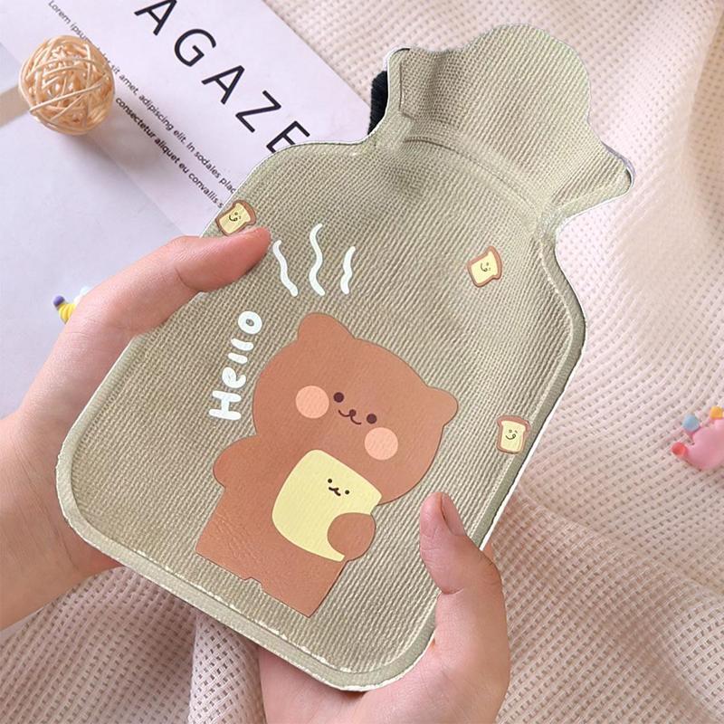 Cute Cat Pattern Hot Water Bottle, 1 Count Leak-proof Heat Resistant Hot Water Bag, Hot Water Bottle for Home Office Dormitory School