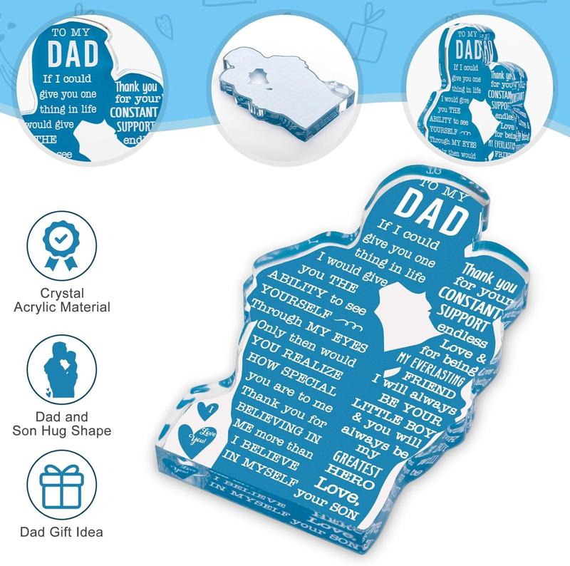 Dad Birthday Gifts from Son, Daughter Christmas Gifts for Dad Unique Birthday Present Ideas for Father Daddy New Dad Best Dad Ever Gifts Father's Day Gifts Dad Acrylic Plaque Sign