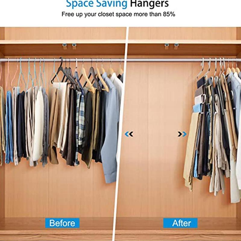 S-shaped Clothes Hanger, 1 Count Space Saving Stainless Steel Pants Hanger, Multifunctional Wardrobe Organizer For Home