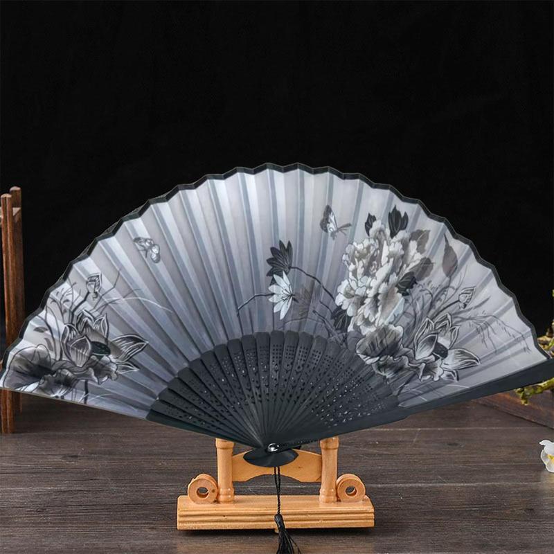 Gradient Floral Pattern Handheld Fan, 1 Count Home Decor, Vintage Style Folding Hand Fan, Best Party Gift For Women Girls, Gifts for Girlfriend