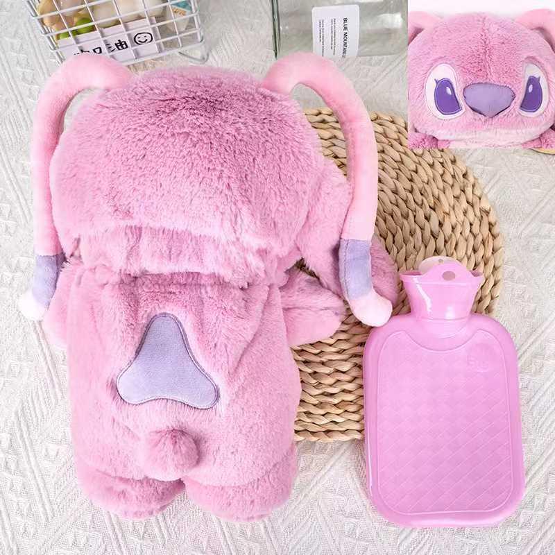 Cuddly plush fill with warm water for period。Anime Stitc Plush with a Bottle for hot Water Filling Cup