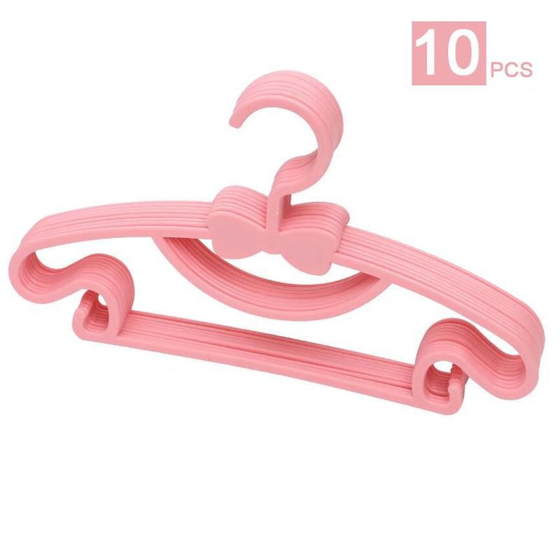 Bowknot Decor Baby Clothes Hanger, 10pcs set Simple Non-slip Clothes Hanger, Clothes Drying Rack for Home Bedroom, Clothes Organizer