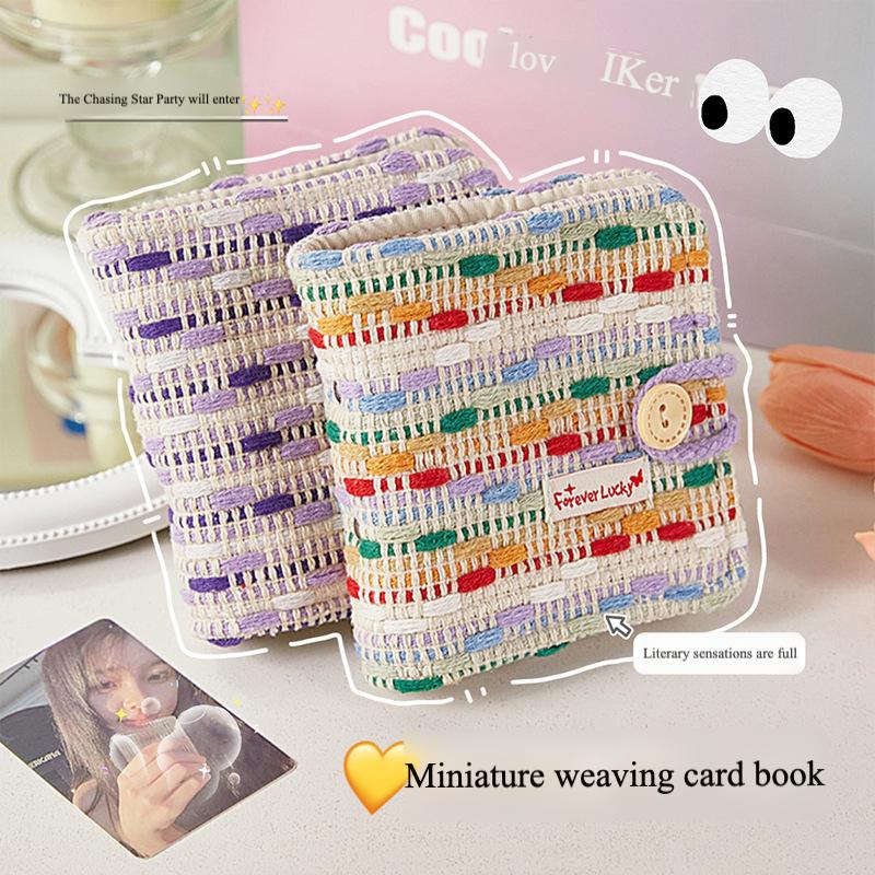 M5 Size Mixed Color Yarn Card Binder, Polaroids Storage Binder, 3-Inch Kpop Star Album Card Storage, Perfect for Star Card Collection Girls' DIY Decor Photo