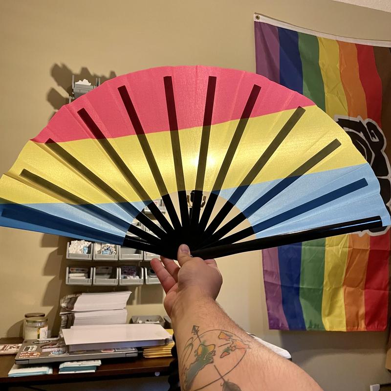 Pride Fans | Large Hand Fan Decor Collapsible Lightweight Multicolor