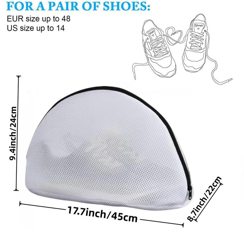 Home Essentials Mesh Laundry Bag, 1 Count Portable Mesh Shoes Washing Bag, Shoes Cleaning Bag with Zipper for Sneakers, Versatile Laundry Bag for Bra, Lingerie