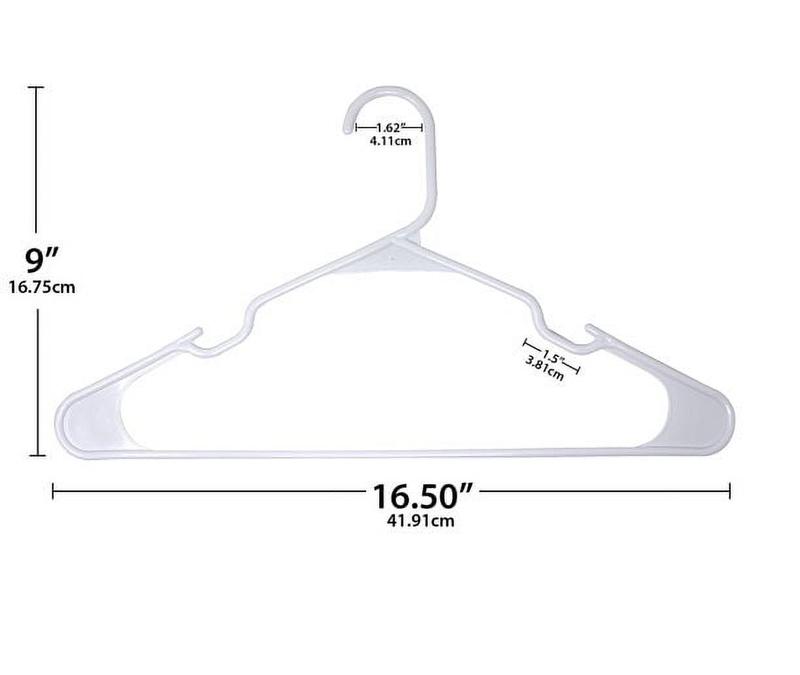 Space-Saving Plastic Hangers – 50 Pack, White, for Adults & Teens