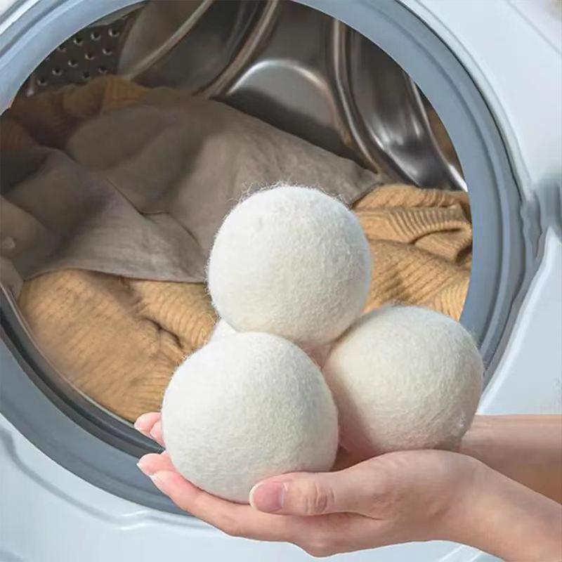 Wool Drying Ball, 3counts Reusable Wool Ball for Clothes Laundry, Anti Wrinkle Fabric Dryer Ball,  Laundry Products Wool Dryer Balls, Summer Clothes Drying Accessories, Household Laundry Tools & Accessories, Home Supplies