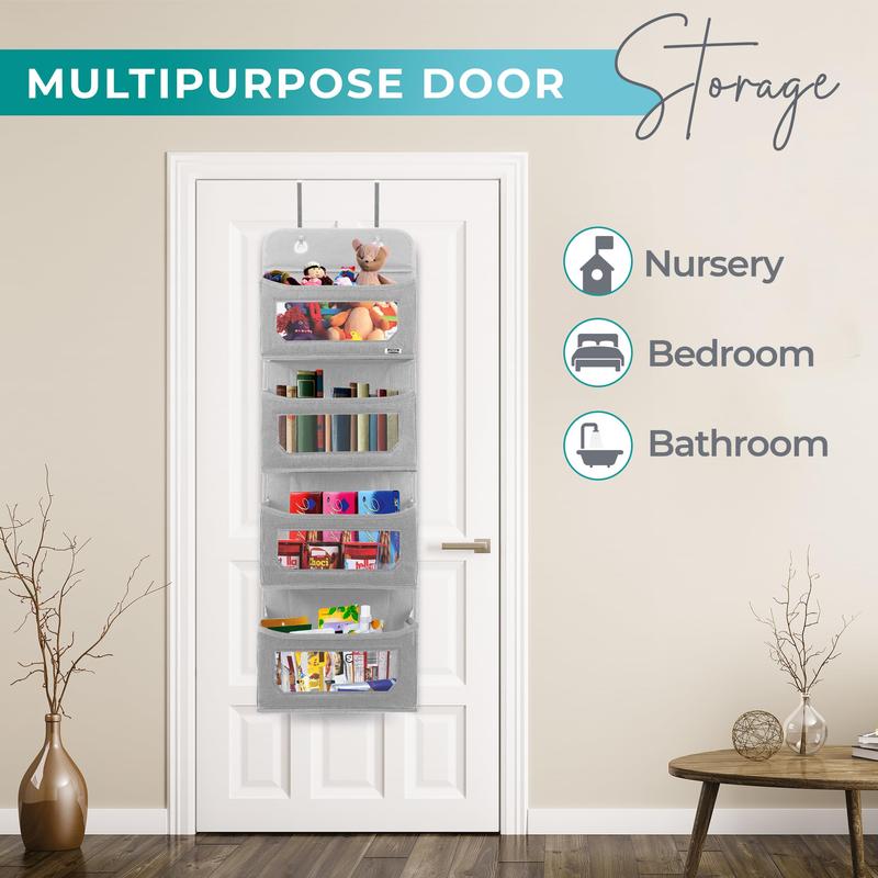 Over The Door Organizer 4 Shelf Hanging Closet Organizers and Storage Organizer for Closet, RV Baby Kids Closet Door Organizers for Storage, Nursery, Bedroom