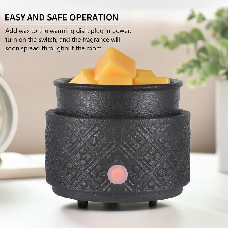 Wax Melt Warmer for Scented Wax,3-in-1Ceramic Wax Warmer Fragrances Candle Oils, Home Fragrance Wax Burner,Electric Candle Warmer as Gift for Mom Women(Black) Decor Ornaments