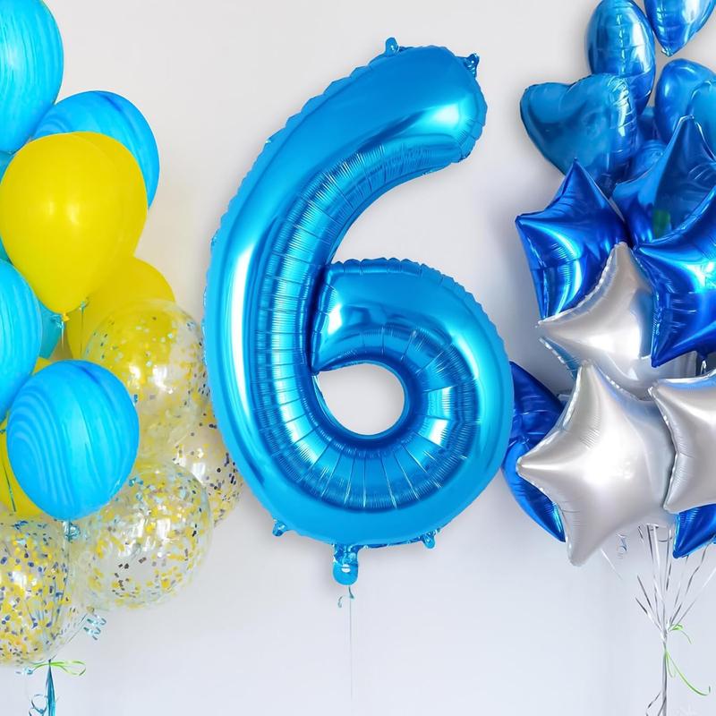 Blue Number 9 Balloon 40 Inch, Big Large Foil Helium Number Balloons, Jumbo Giant Mylar Number 9 Balloons for 9 Year Old Birthday Party Decorations Supplies Anniversary Celebration