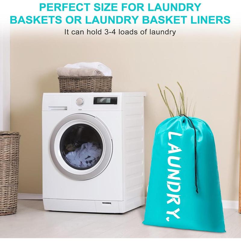 2 Pack XL Travel Laundry Bag, Machine Washable Dirty Clothes Organizer with Drawstring,Large Enough to Hold 4 Loads of Laundry, Easy Fit a Laundry Hamper or Basket Travel Essentials 24