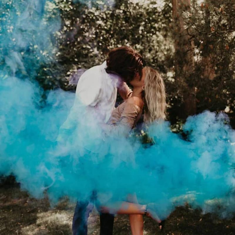 2-Pack Gender Reveal Smoke Sticks - Blue or Pink Colorful Smoke for Parties and Celebrations