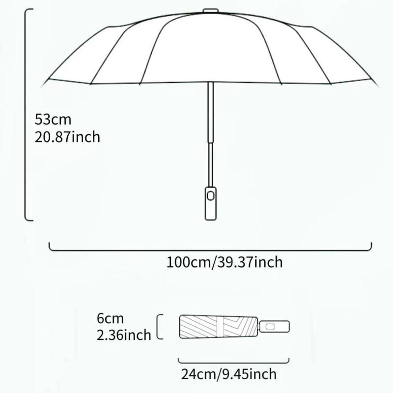 Foldable Transparent Umbrella, 1 Count Multifunction Manual Folding Umbrella, Durable Windproof Travel Umbrella, Rainy Day Essentials