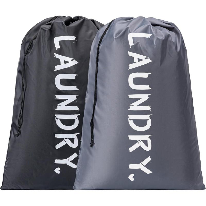 2 Pack XL Travel Laundry Bag,Machine Washable Dirty Clothes Organizer with Drawstring,Large Enough to Hold 4 Loads of Laundry, Easy Fit a Laundry Hamper or Basket Travel Essentials 24