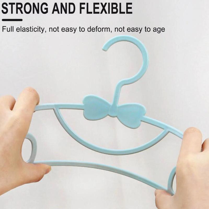 Bowknot Decor Baby Clothes Hanger, 10pcs set Simple Non-slip Clothes Hanger, Clothes Drying Rack for Home Bedroom, Clothes Organizer