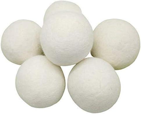 Dryer Balls Organic XL 6-Pack, Reusable Natural Fabric Softener for Laundry, Dryer Sheets Alternative, Speed Up Dry Time, Cut Energy Costs