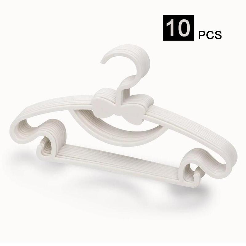 Bowknot Decor Baby Clothes Hanger, 10pcs set Simple Non-slip Clothes Hanger, Clothes Drying Rack for Home Bedroom, Clothes Organizer