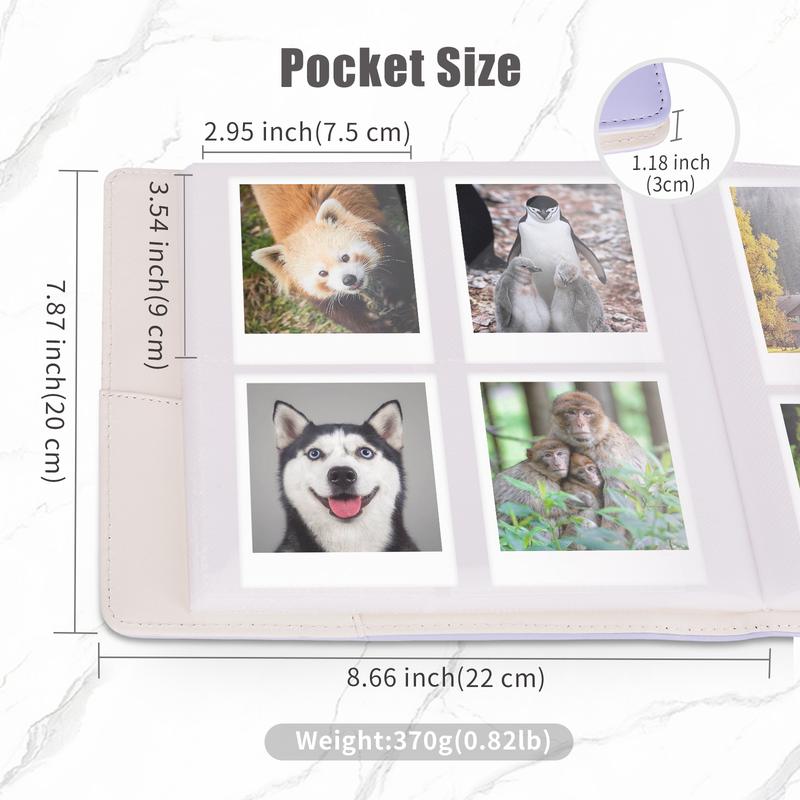 Phetium 256 Pockets Decor Photo Album for Fujifilm Instax Mini,Instax Square,Polaroid Camera,Album Book for Mini 12 11 9 8 7s 40 EVO 99 90 LiPlay,SQ1 SQ6 SQ40 SQ20 Instant Cameras,Link Printer