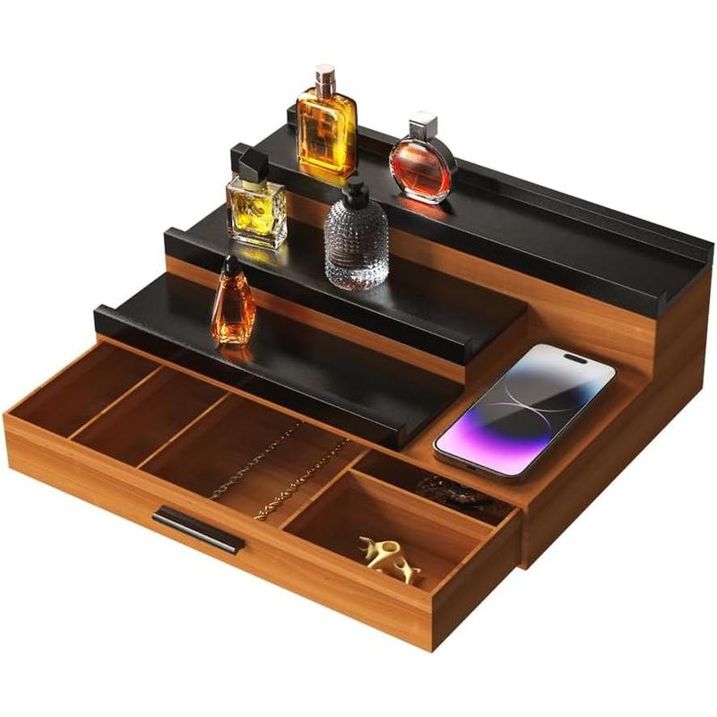 Cologne Organizer For Men - 3 Tier Cologne Stand Perfume Organizer,With  Compartment Cologne Holder,Drawer Storage Display Risers,Perfume Organizer For Dresser, Gift For Man