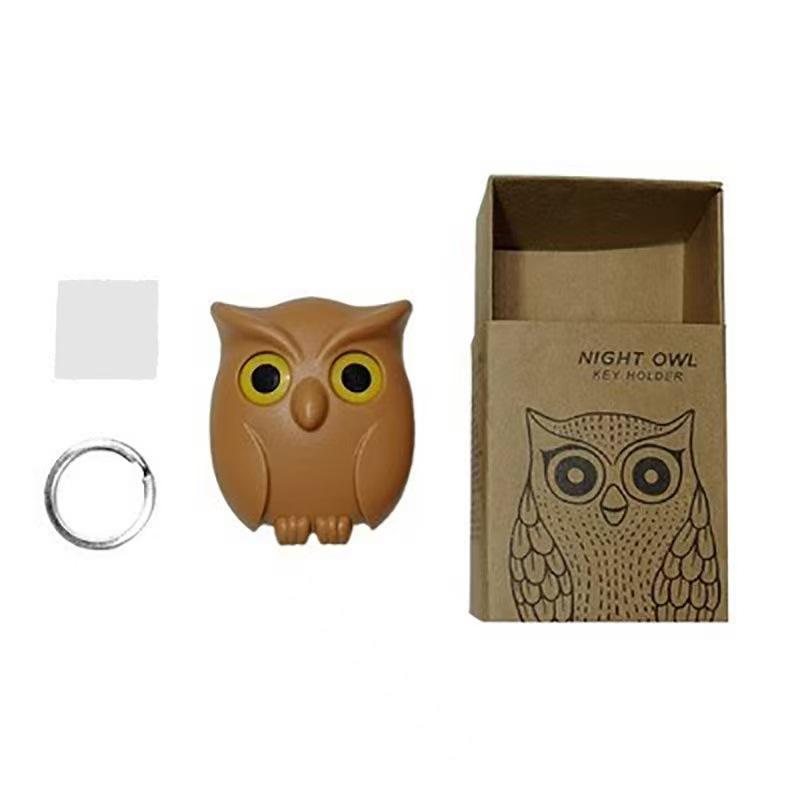 Magnetic Owl Design Key Hook, 3 Counts Cute Magnetic Key Holder, Punch Free Magnetic Wall Hook, Home Organizer for Kitchen Bathroom Office